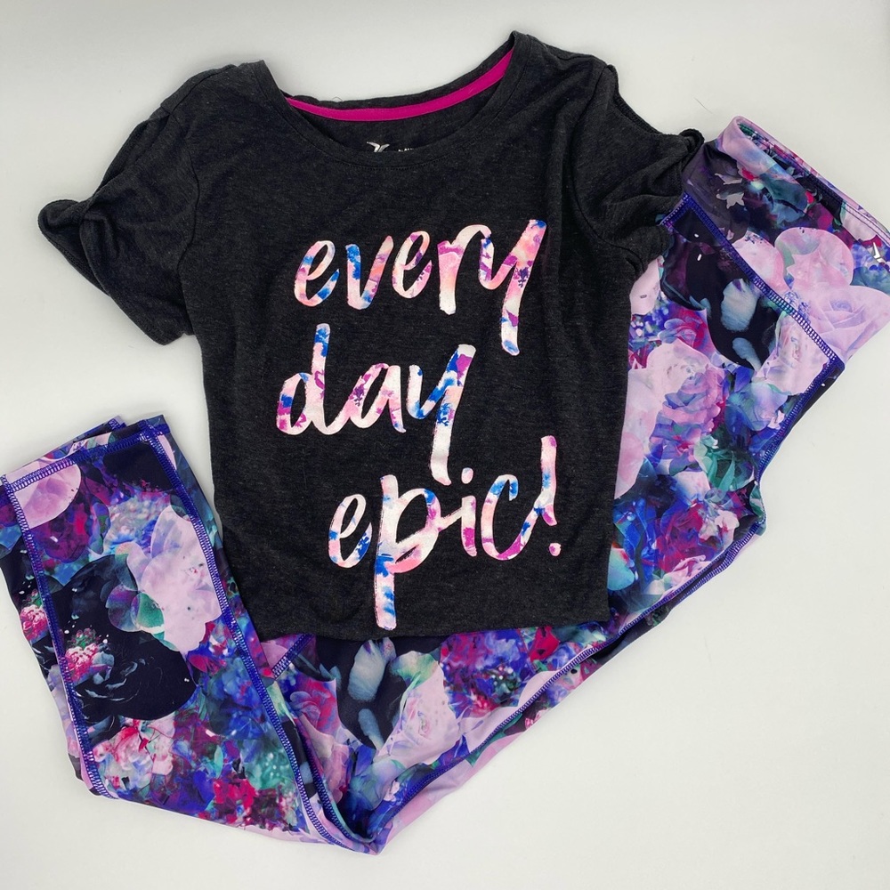 Old Navy Active Wear Floral Set Size 10-12